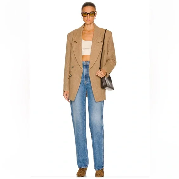 GRLFRND Sara jeans Super High Rise Slim Straight Rambla blue Revolve 25 new - Picture 3 of 15